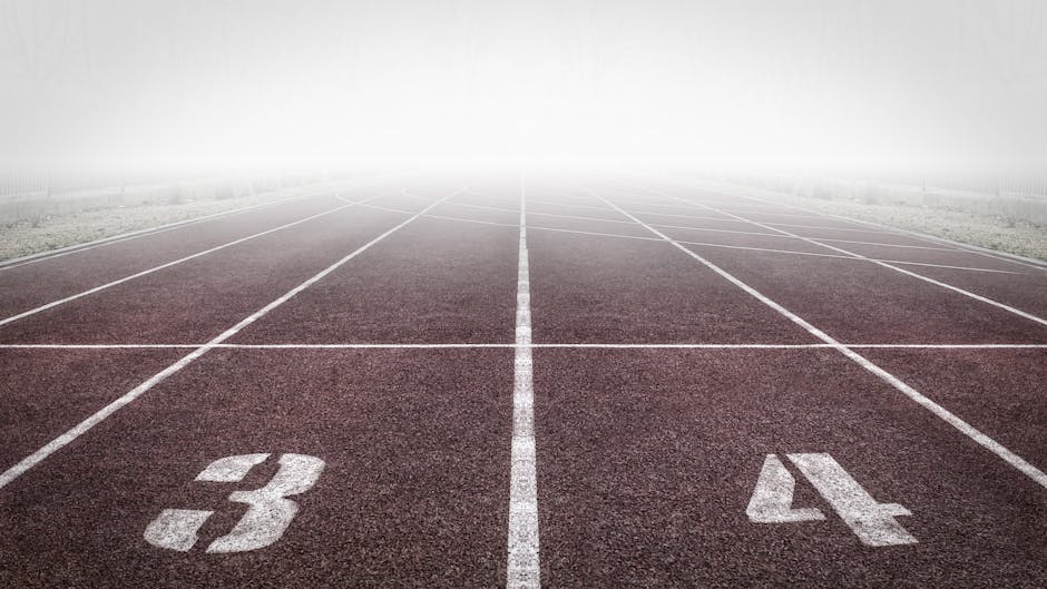 Starting line of a track representing health goals