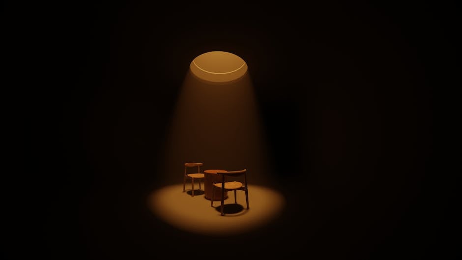 Chairs in a spotlight for consultation services