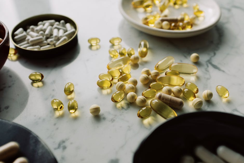 Various supplements on a table representing plan benefits