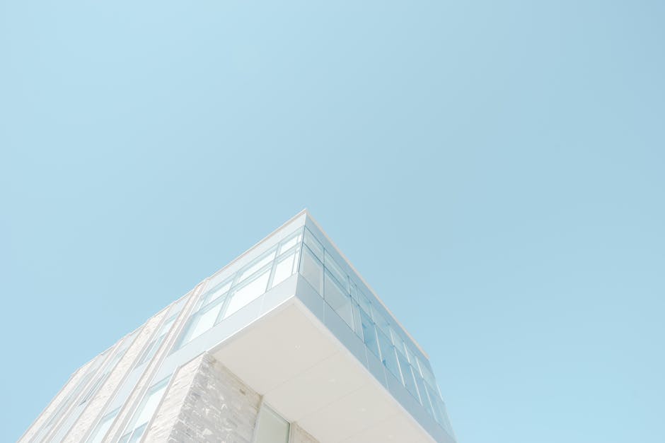 Modern office building for contact information